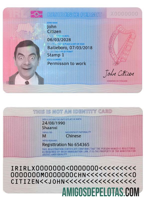 Autorização de residência na Irlanda baixar para verificação